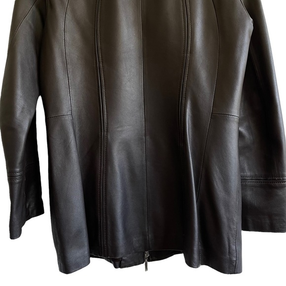 Vintage Danier Brown Leather Blazer Trench Jacket Buttery Soft - Picture 10 of 14